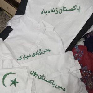 14th August Azadi Kurta Suit for Women - Green and White