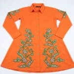 Orange embroidered female shirt