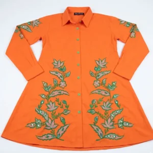 Orange embroidered female shirt